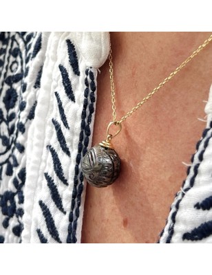 tiki gold pendant for man Tahitian cultured pearl price - perla Tahiti mana