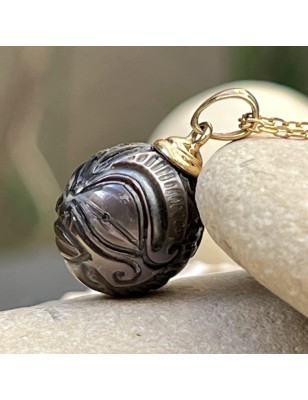 tiki gold pendant for man Tahitian cultured pearl price - perla Tahiti mana