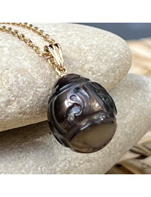 How to write Maori? men's gold pendant engraved Tahitian pearl price