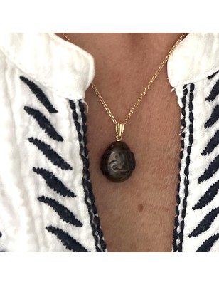 How to write Maori? men's gold pendant engraved Tahitian pearl price