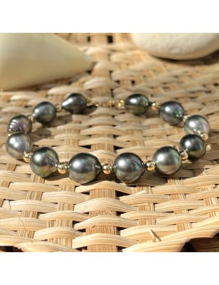 how to tie up his bracelet all by himself? gold bracelet Tahitian cultured pearls - perla Tahiti