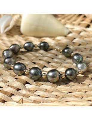 how to tie up his bracelet all by himself? gold bracelet Tahitian cultured pearls - perla Tahiti