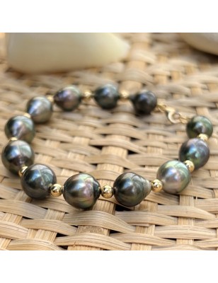 how to tie up his bracelet all by himself? gold bracelet Tahitian cultured pearls - perla Tahiti