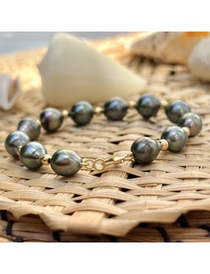 how to tie up his bracelet all by himself? gold bracelet Tahitian cultured pearls - perla Tahiti