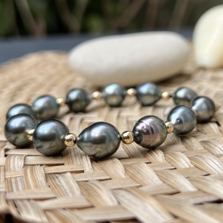 how to tie up his bracelet all by himself? gold bracelet Tahitian cultured pearls - perla Tahiti