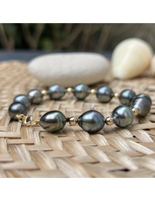 how to tie up his bracelet all by himself? gold bracelet Tahitian cultured pearls - perla Tahiti