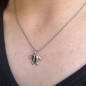 Pendentif argent Tortue de mer émail noir