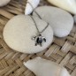 Pendentif argent Tortue de mer émail noir