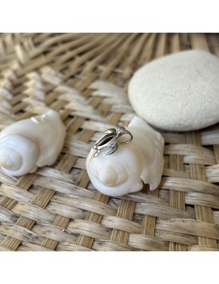 Pendentif argent Tortue de mer émail noir GARANTIE 2 ans