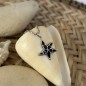 Black Enamel Starfish Pendant - Rhodium Silver