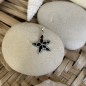 Black Enamel Starfish Pendant - Rhodium Silver