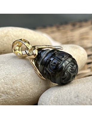 perle baroque pendentif or perle noire de Tahiti prix