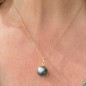 Te Anavai o Te Moana - Tahitian Pearl - 18k Gold Coral Pendant