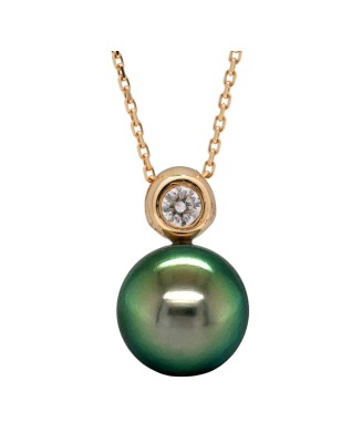 perle de Tahiti en pendentif or diamant véritable prix