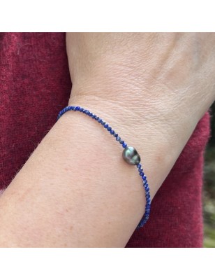 what are the benefits of lapis lazuli ? blue pink Tahiti keshi bracelet price
