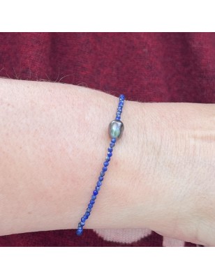 what are the benefits of lapis lazuli ? blue pink Tahiti keshi bracelet price
