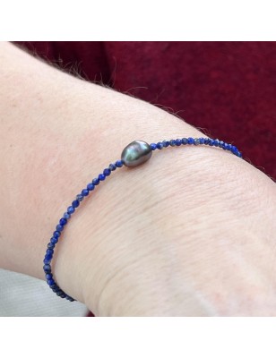quels sont les bienfaits du lapis lazuli? perle naturelle bracelet keshi bleu prix