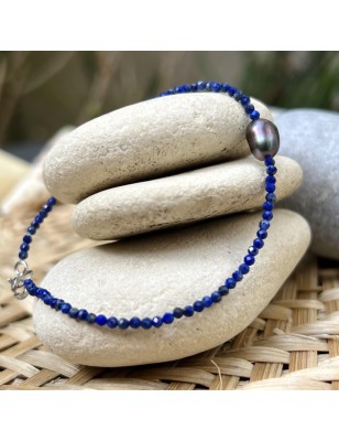 what are the benefits of lapis lazuli ? blue pink Tahiti keshi bracelet price