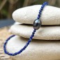Blue and Pink Tahiti Keshi Bracelet - Lapis Lazuli
