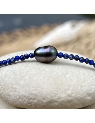 quels sont les bienfaits du lapis lazuli? perle naturelle bracelet keshi bleu prix
