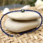Green Pistachio Tahiti Keshi Bracelet - Lapis Lazuli