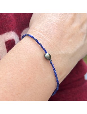 Pulsera Keshi Verde Pistacho - Lapislázuli