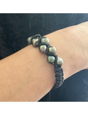 men's black bracelet Tahitian cultured pearls price - perla Tahiti