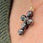 Tahitian Pearl 18K Gold Cross Pendant