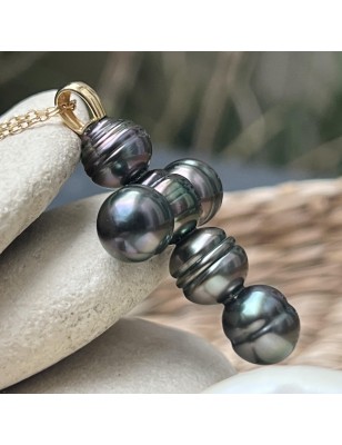 Tahitian Pearl 18K Gold Cross Pendant