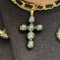 Pendentif Croix - 6 Perles de Tahiti Sélection Peacock