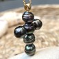 6 Peacock Tahitian Pearl 18K Gold Cross Pendant