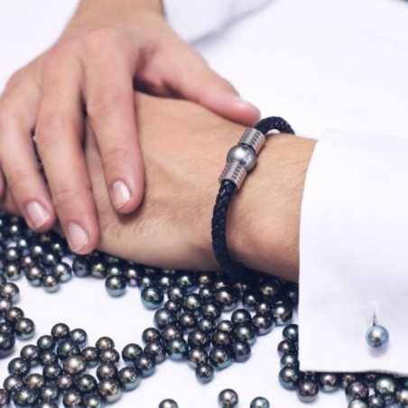 Maohirii - Bracelet Homme Perle de Tahiti 12/14mm