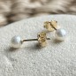 Pendientes de perla de agua dulce - 4/5 mm - Oro de 18 quilates