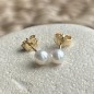 Pendientes de perla de agua dulce - 4/5 mm - Oro de 18 quilates