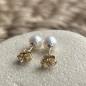 Clous d'Oreilles Perles d'Eau Douce - 5/6mm - ゴールド 18カラット
