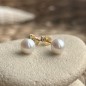 Clous d'Oreilles Perles d'Akoya - 6/7mm - Or 18 Carats