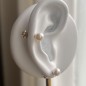 Clous d'Oreilles Perles d'Akoya - 6/7mm - オール18カラット