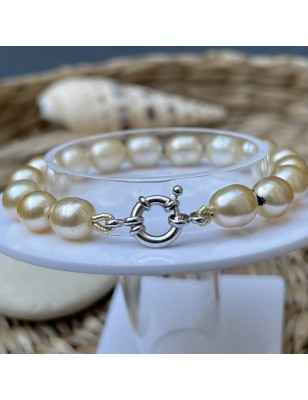 perles gold en bracelet argent perles des Mers du Sud prix