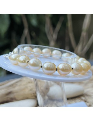 perles gold en bracelet argent perles des Mers du Sud prix
