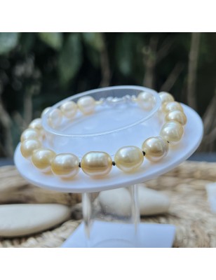 perles gold en bracelet argent perles des Mers du Sud prix