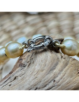 perles gold en bracelet argent perles des Mers du Sud prix