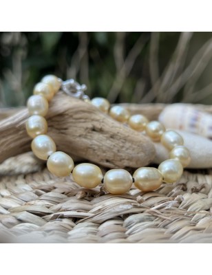 perles gold en bracelet argent perles des Mers du Sud prix