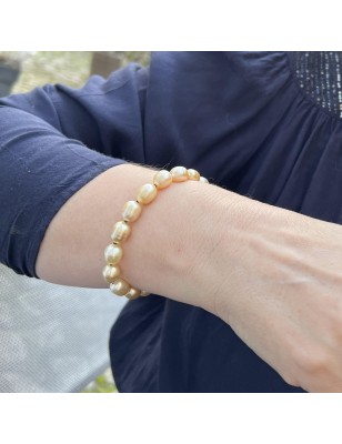 perles gold en bracelet argent perles des Mers du Sud prix
