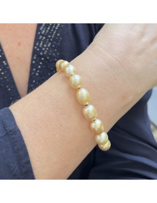 perles gold en bracelet argent perles des Mers du Sud prix