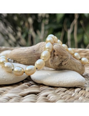 perles gold en bracelet argent perles des Mers du Sud prix