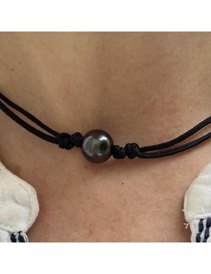 Rava – Choker aus Tahitiperlen, Violett – 12,00 mm