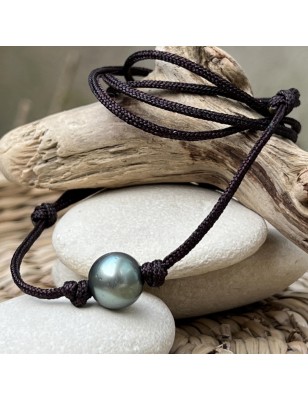 big lagon Tahitian pearl men necklace with Tahiti pearl price and details