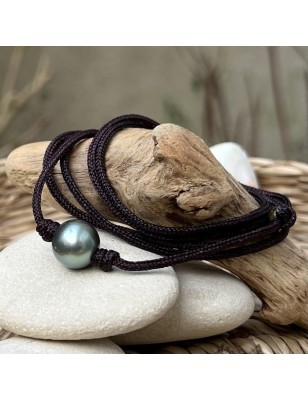 big lagon Tahitian pearl men necklace with Tahiti pearl price and details