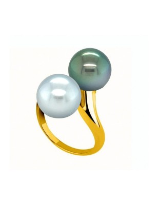 Anello con perla di Tahiti