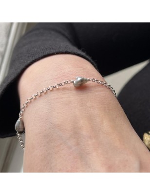 Te-Ufi - Tres Keshi - Brazalete de Plata Rodiada